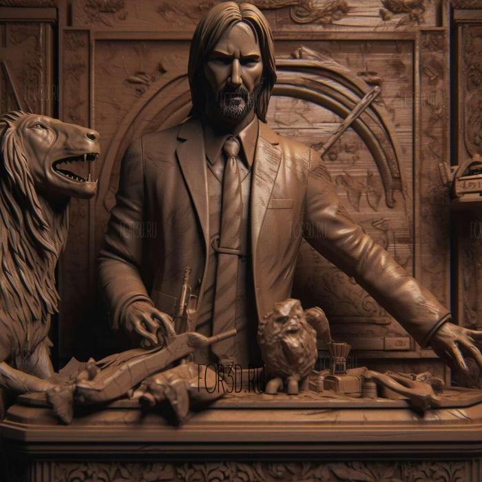 John Wick movie 4 stl model for CNC